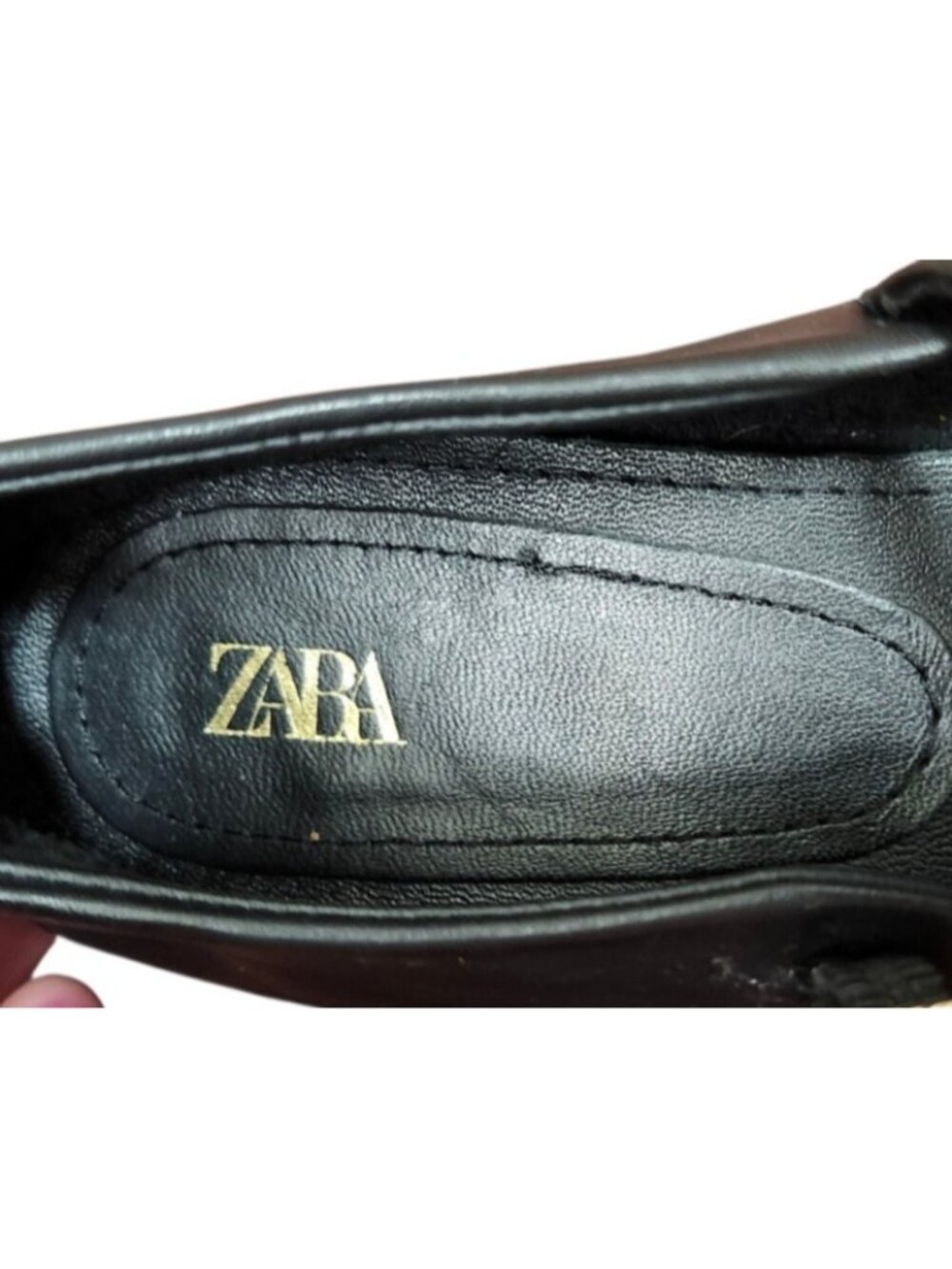 ZARA Black Leather Mary Jane Ballet Flats Women's EU 37 US 6.5 Buckle Square Toe - Picture 9 of 11